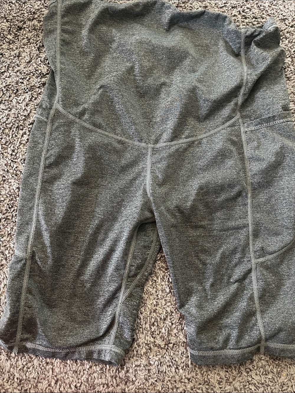 Women's High-Waist Gray Maternity Shorts